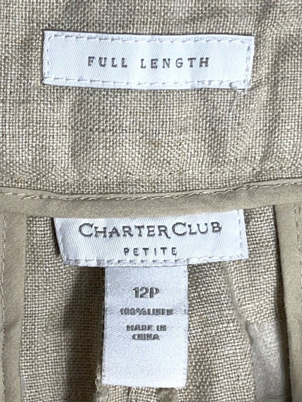 NWT Linen Pants Flax Resort Coastal Vacation Brunch Festival Charter Club Wom 12 - Picture 3 of 16